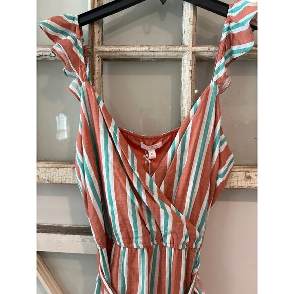 NWT Lauren Conrad size XL striped faux wrap dress - Picture 3 of 5